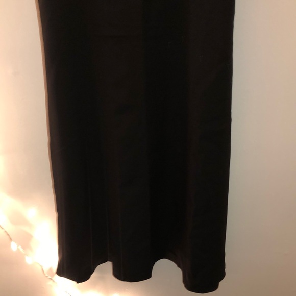 Black Square Neck Bow Strap Ties Midi Cocktail Dress - Picture 4 of 6